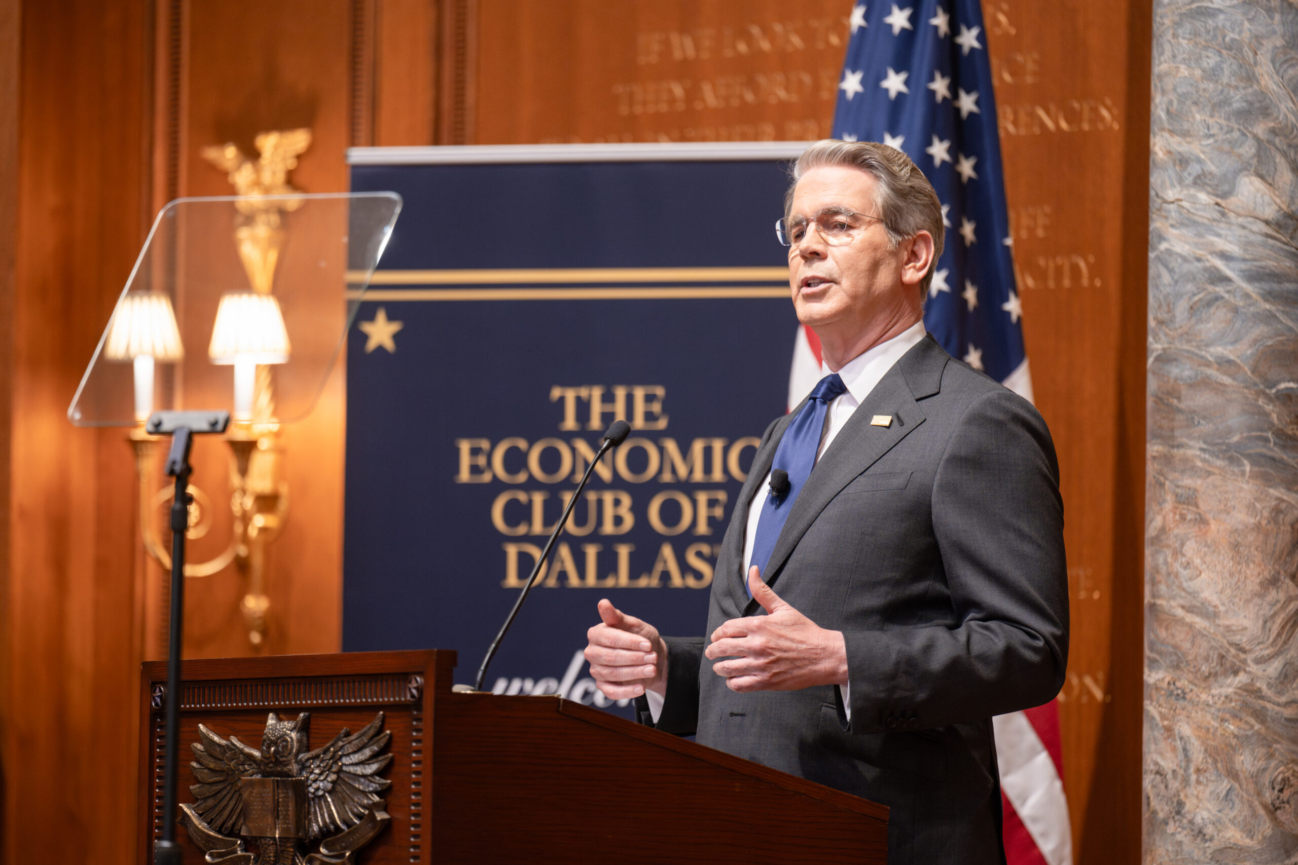 Man speaking at podium